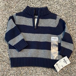 Brand New with Tags! Boys 6 months OshKosh Quarter zip sweater